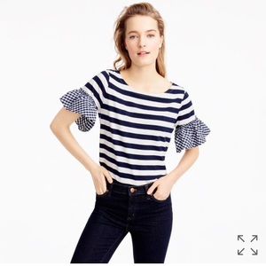 J Crew ruffle sleeve top